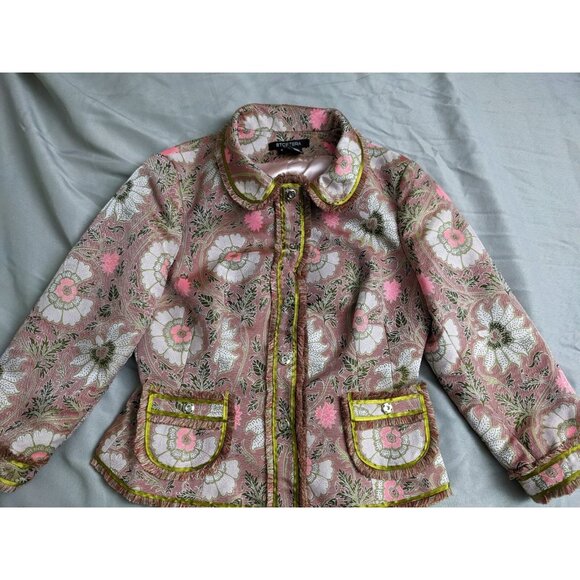 Etcetera Blazer Pink Floral Victorian Baroque Bohemian Jacket Womens Size 4 - Picture 3 of 16